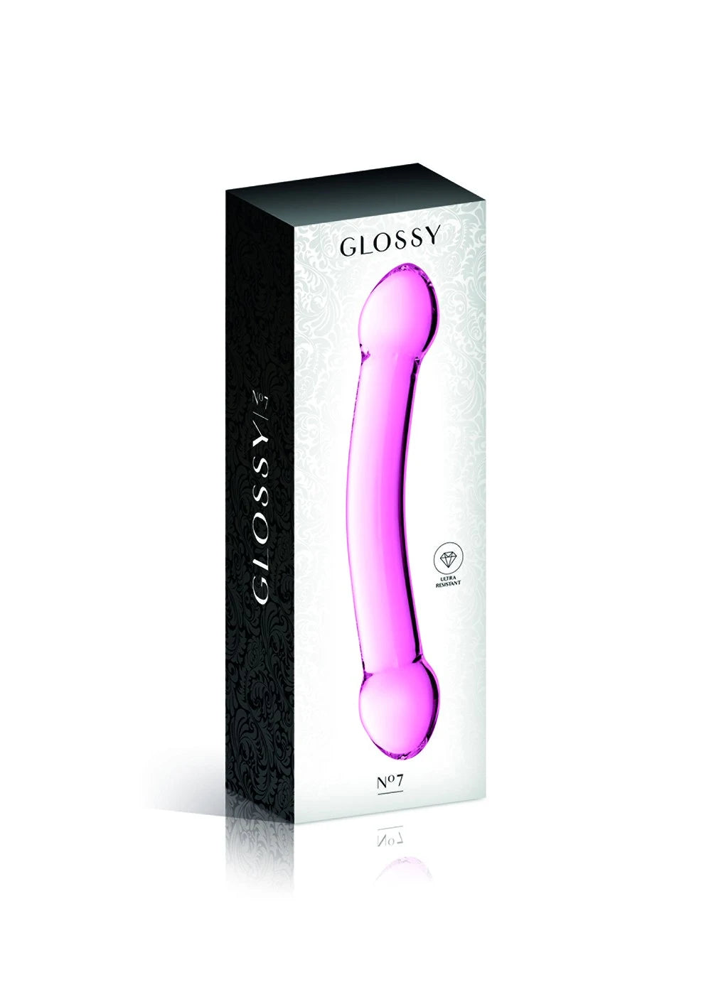 Vibromasseur en verre rose glossy séduisant pour des moments intimes intenses.