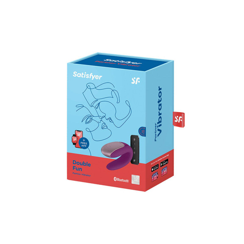 Double Fun, vibromasseur couple violet connecté avec télécommande