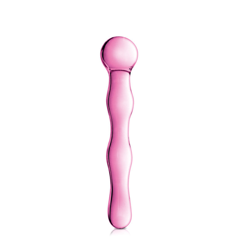 Glossy Toys n°10, gode en verre rose 17cm