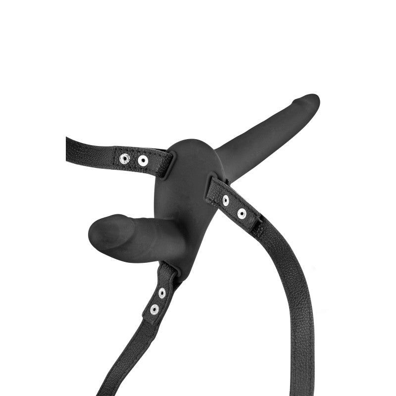 Gode ceinture double strap-on noir