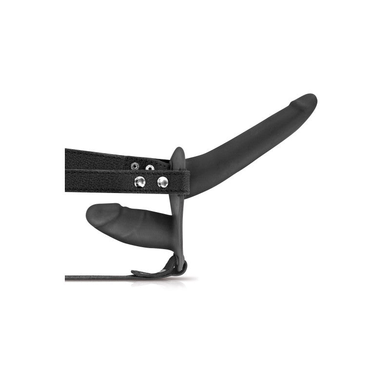 Gode ceinture double strap-on noir