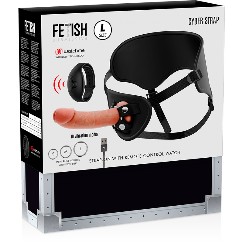 Fetish Submissive Cyber Strap - Harnais avec Télécommande Dildo Watchme L Technologie