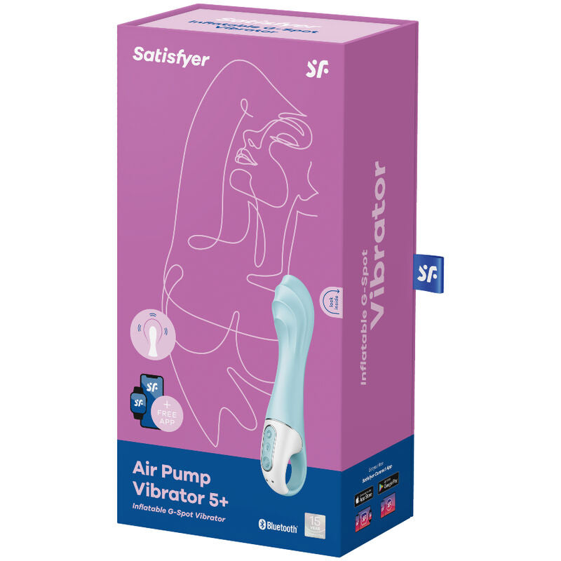 Satisfyer - Air Pump Vibrator 5+ App Gonflable G-spot Vibrator Bleu