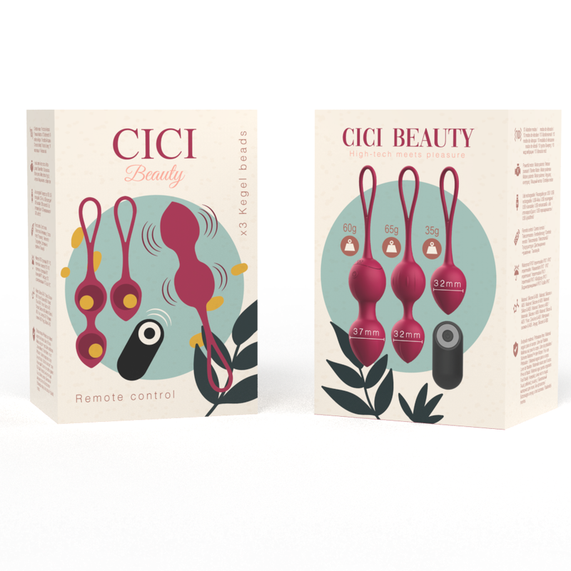 Cici Beauty - Premium Silicone 3 Perles de Kegel Vibrantes Télécommande