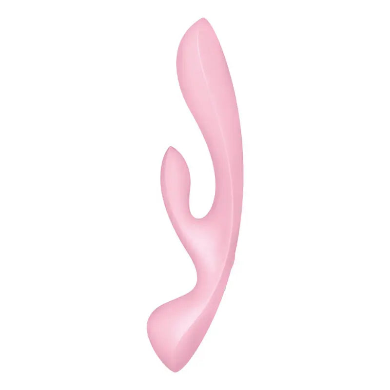 Vibromasseur rose sur fond blanc, un sextoy élégant et discret pour le plaisir personnel.