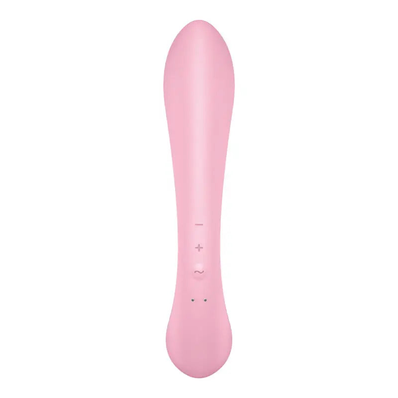 Vibromasseur rose sur fond blanc, un sextoy élégant et discret pour le plaisir personnel.