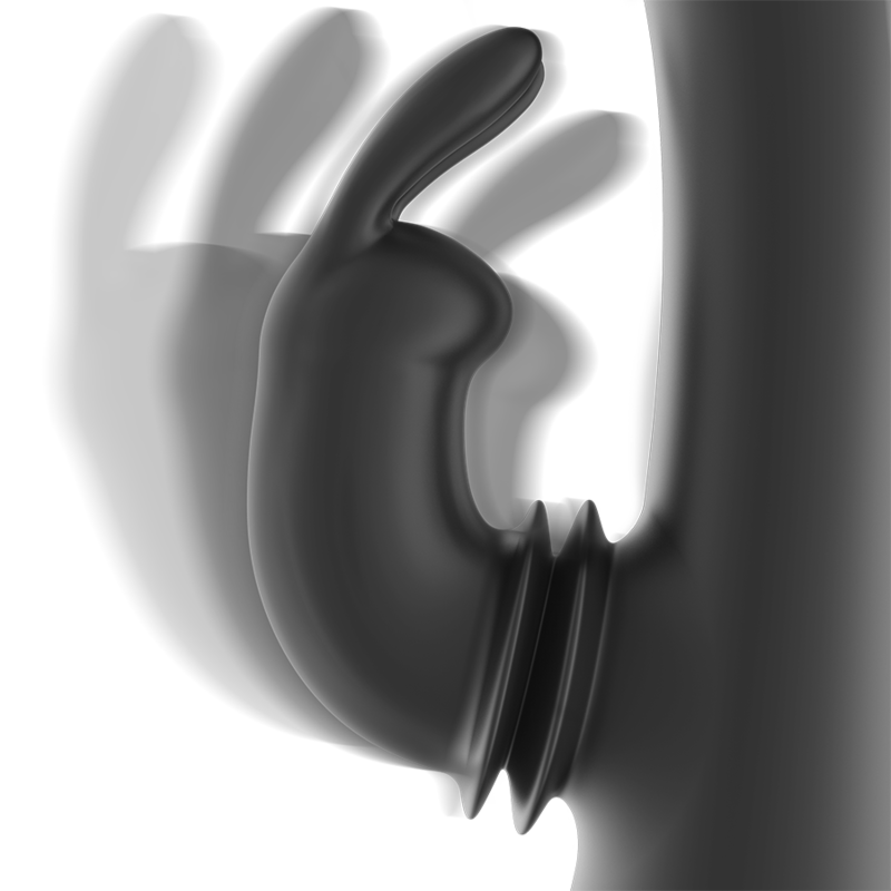 Black&silver - Dj. Stimulateur de Lapin Rechargeable en Silicone Adam Noir