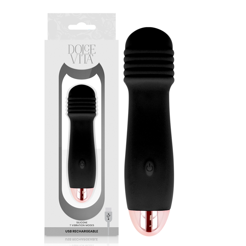 Dolce Vita - Vibrateur Rechargeable Trois Noir 7 Vitesses