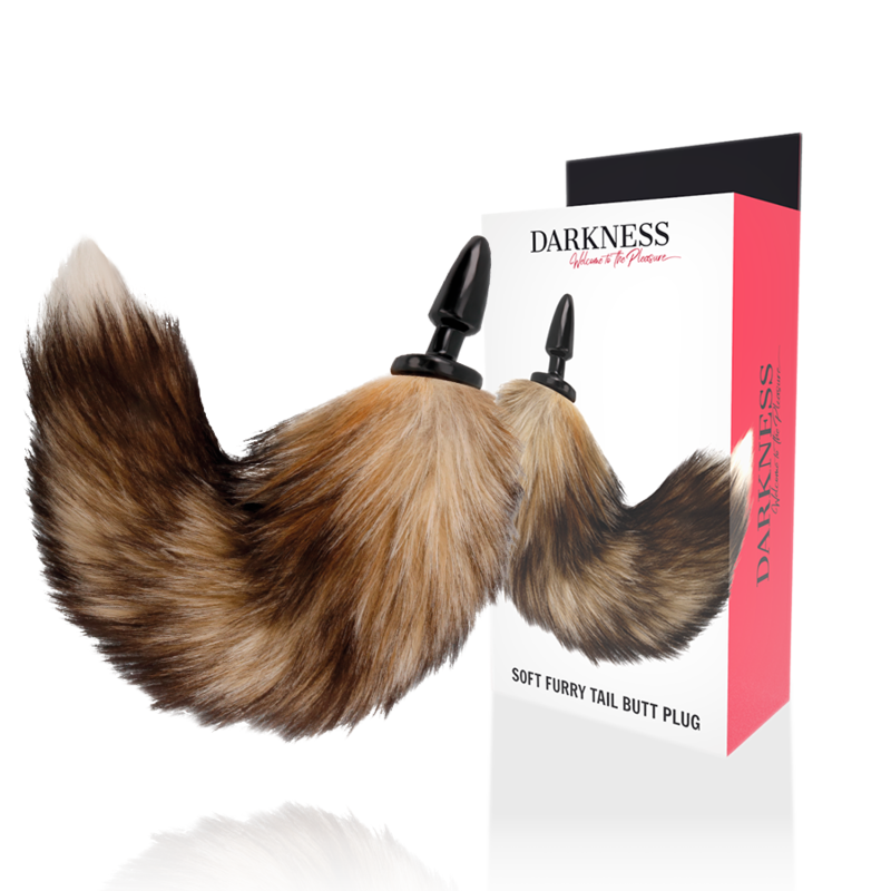 Darkness - Queue Naturelle avec Plug Anal en Silicone 10 Cm
