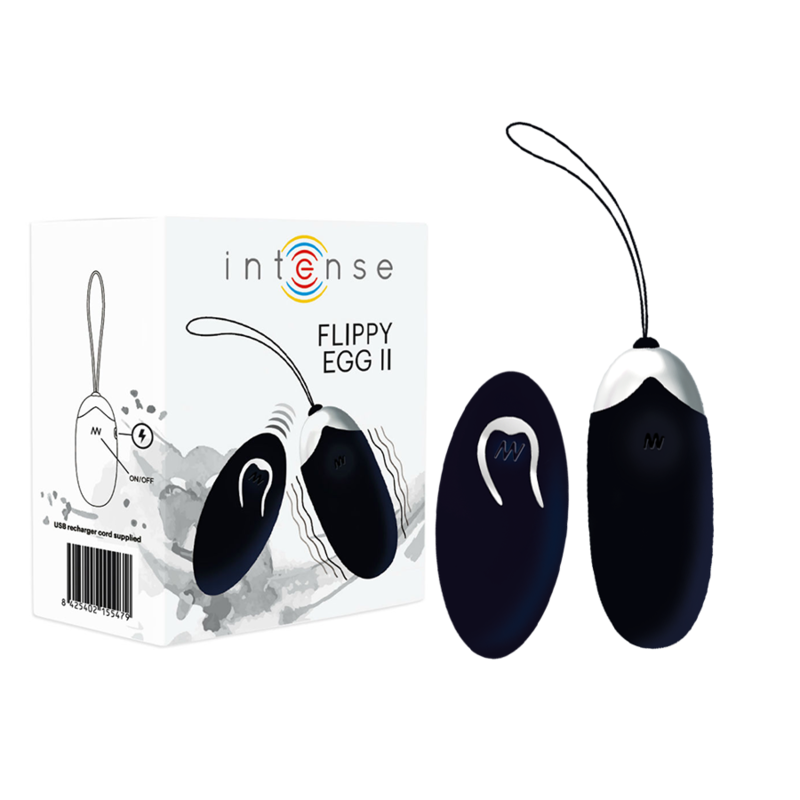 Intense - Oeuf Vibrant Flippy Ii avec Télécommande Noir