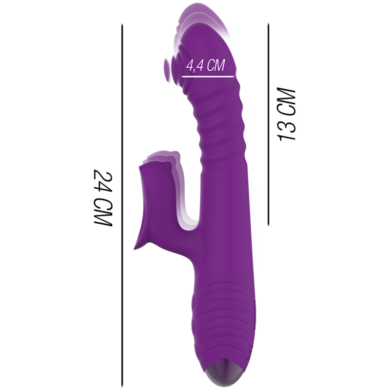 Intense - Vibrateur Rechargeable Multifonction Iggy Up & Down avec Stimulateur Clitoral Violet