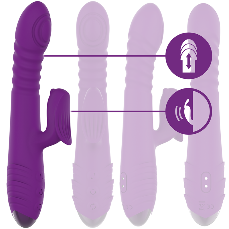 Intense - Vibrateur Rechargeable Multifonction Iggy Up & Down avec Stimulateur Clitoral Violet