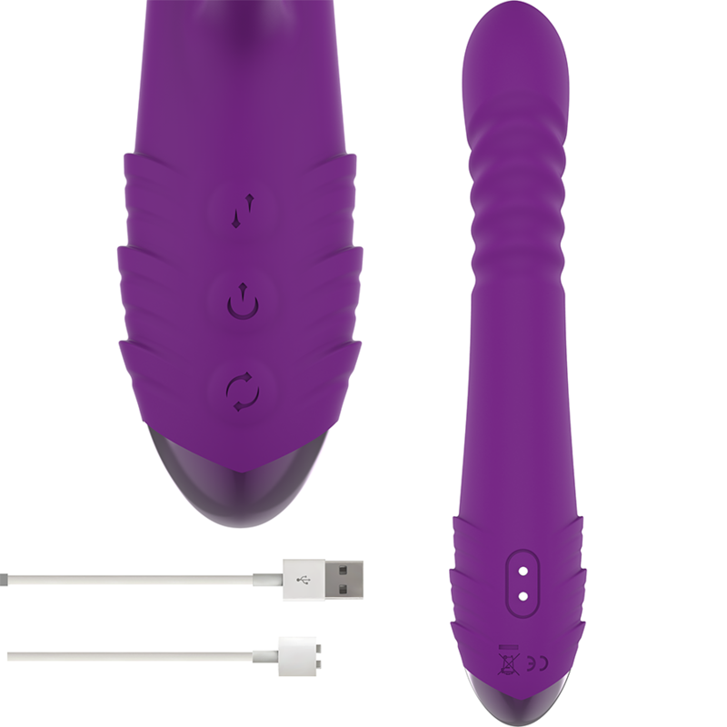Intense - Vibrateur Rechargeable Multifonction Iggy Up & Down avec Stimulateur Clitoral Violet