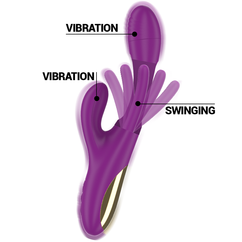 Intense - Apolo Vibrateur Multifonction Rechargeable 7 Vibrations avec Langue Oscillante Violet
