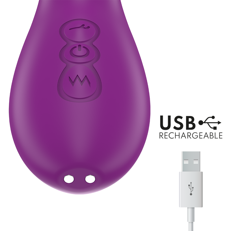 Intense - Apolo Vibrateur Multifonction Rechargeable 7 Vibrations avec Langue Oscillante Violet