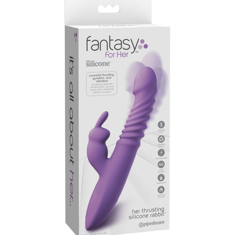 Fantasy For Her - Stimulateur de Clitoris de Lapin avec Fonction Chaleur Oscillation et Vibration Violet