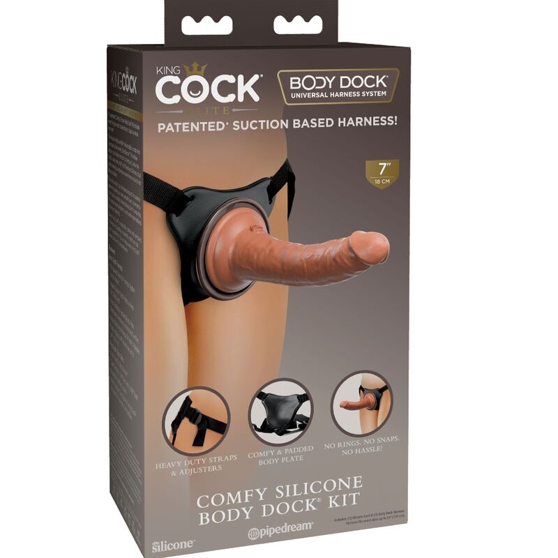King Cock - Elite Harnais Réglable Confortable avec Gode 17.8 Cm
