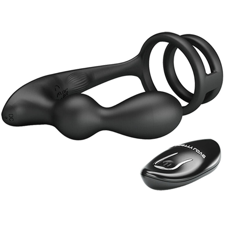 Pretty Love - Anneau Pénis Marshall avec Plug Anal Vibrant avec Télécommande