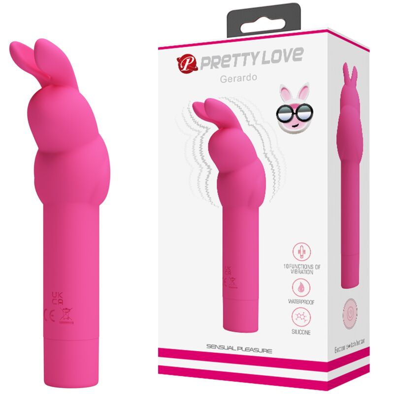 Pretty Love - Vibrateur en Silicone Gerardo Fuschia Rabbit