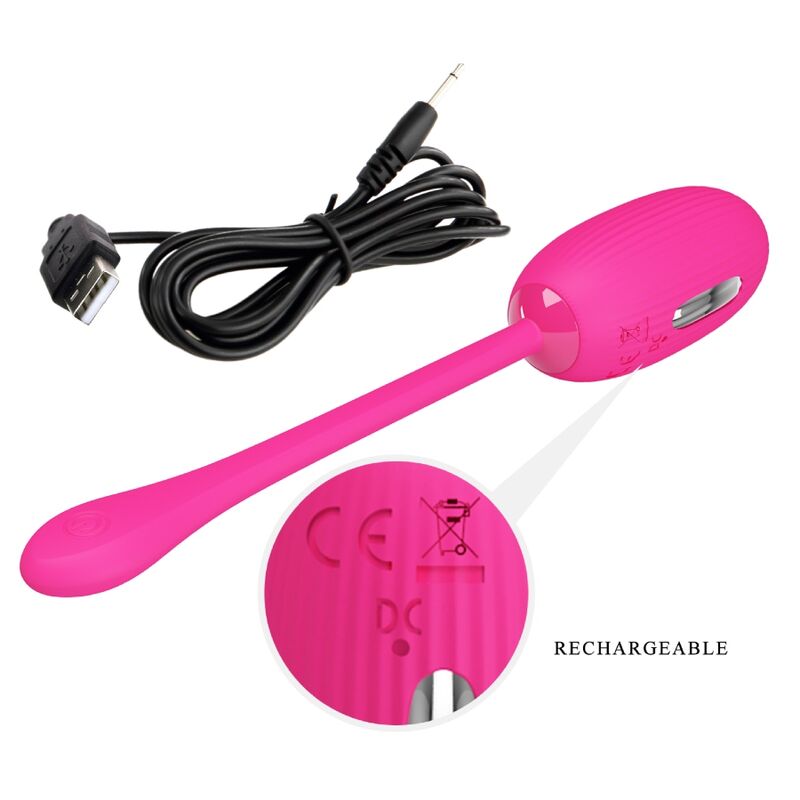 Pretty Love - Oeuf Vibrant Rechargeable Doreen Magenta Télécommande