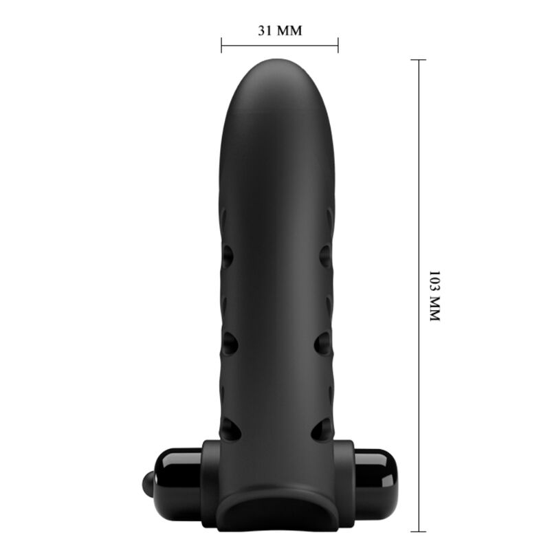Pretty Love - Couvercle de Doigt Vibrateur Lapin Noir Vance