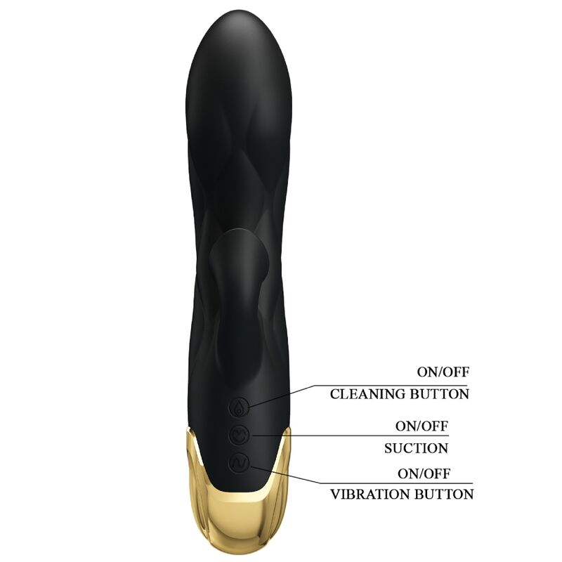 Pretty Love - Vibrateur de Luxe Rechargeable Noir Plaqué Or