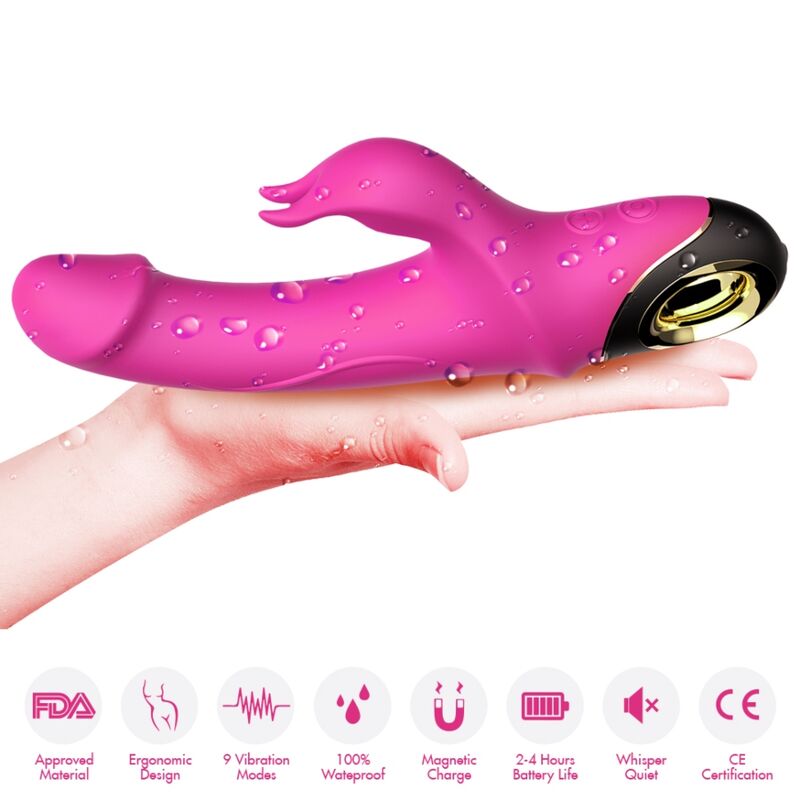 Armony - Meteror Dildo Vibrateur Lapin Rotateur Fuchsia