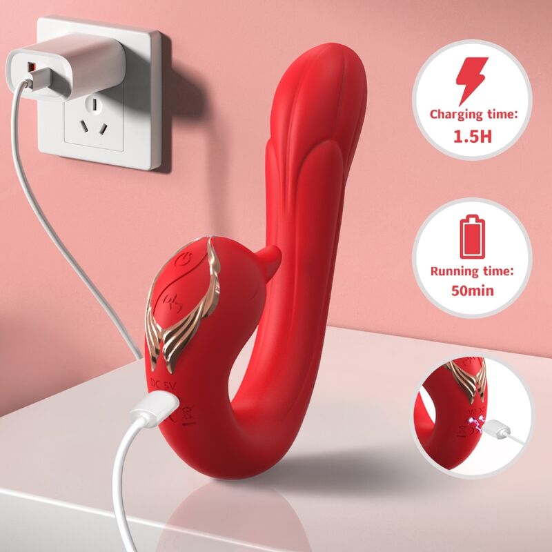Armony - Vibrateur Delfin Multiposition & Effet Chaleur Rouge