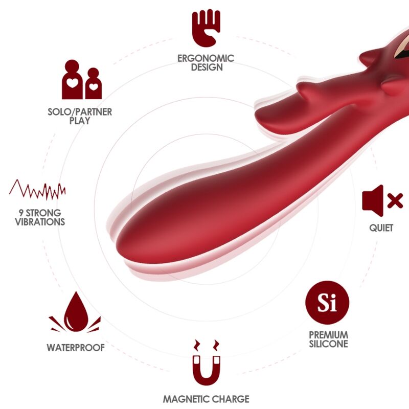 Armony - Vibrateur Elk Rabbit Courbe Rouge