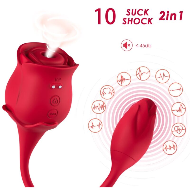 Armony - Aspirateur et Vibrateur de Clitoris Rose 10 Modes Rouge