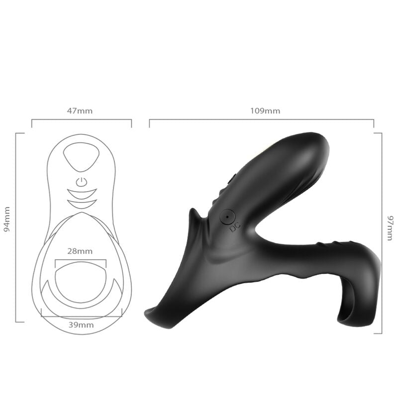 Armony - Anneau Vibrateur Double Ranger pour Couples Noir