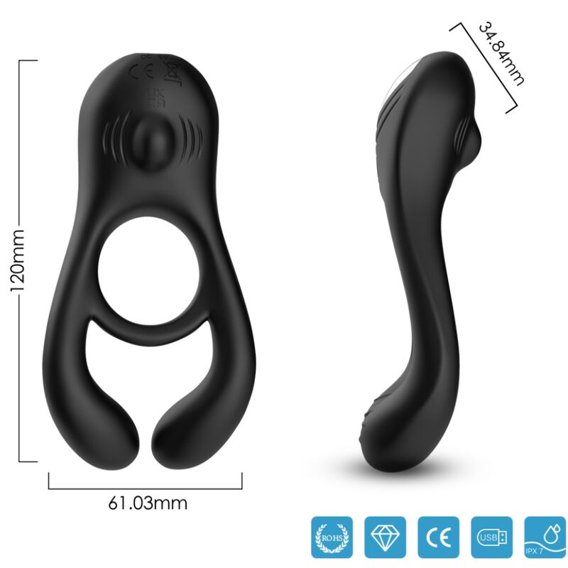 Armony - Jouet à Anneau Vibrateur Double Veyron pour Couples Noir