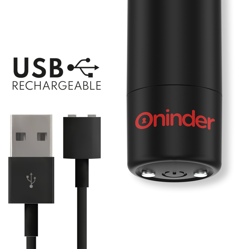 Oninder - Berlin Vibrateur Bullet Noir 9 Modes 8,5 X 2 Cm - Application Gratuite