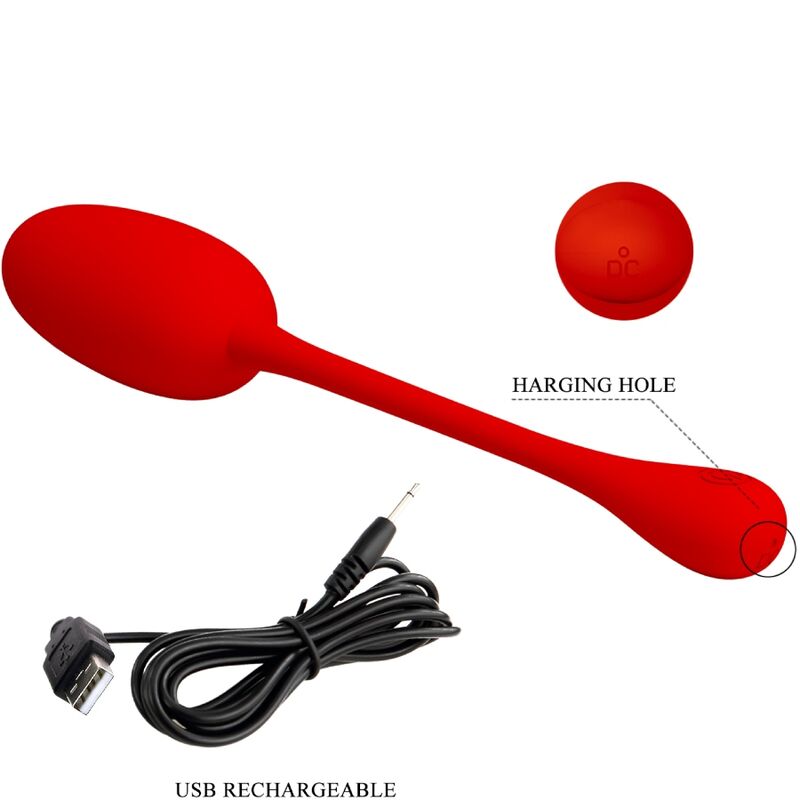 Pretty Love - Oeuf Vibrant Rechargeable Knucker Rouge