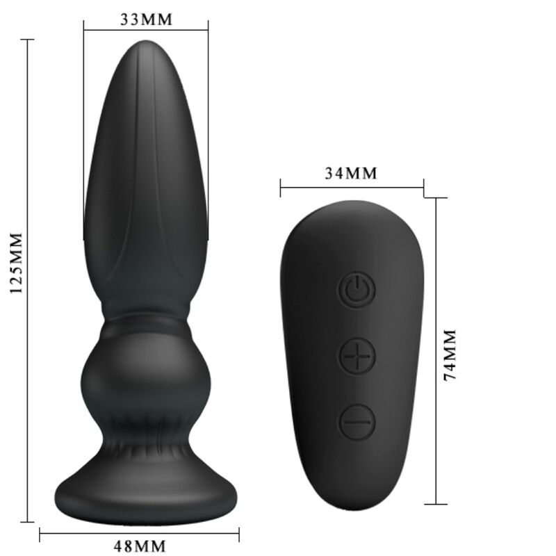 Mr Play - Puissant Vibrateur Télécommande Plug Anal Noir