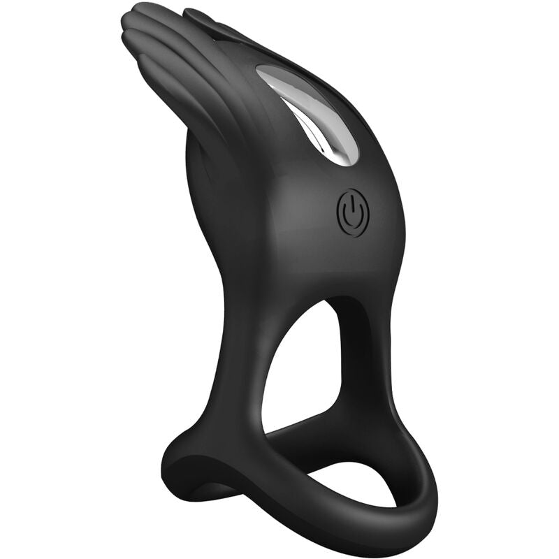 Pretty Love - Silas Anneau Pénis Vibrant 7 Vibrations Silicone Noir