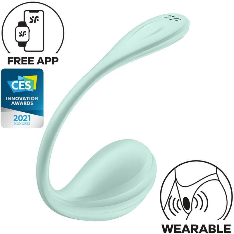 Satisfyer - Application Gratuite Stimulateur de Point G Pétale Lisse Vert D'Eau