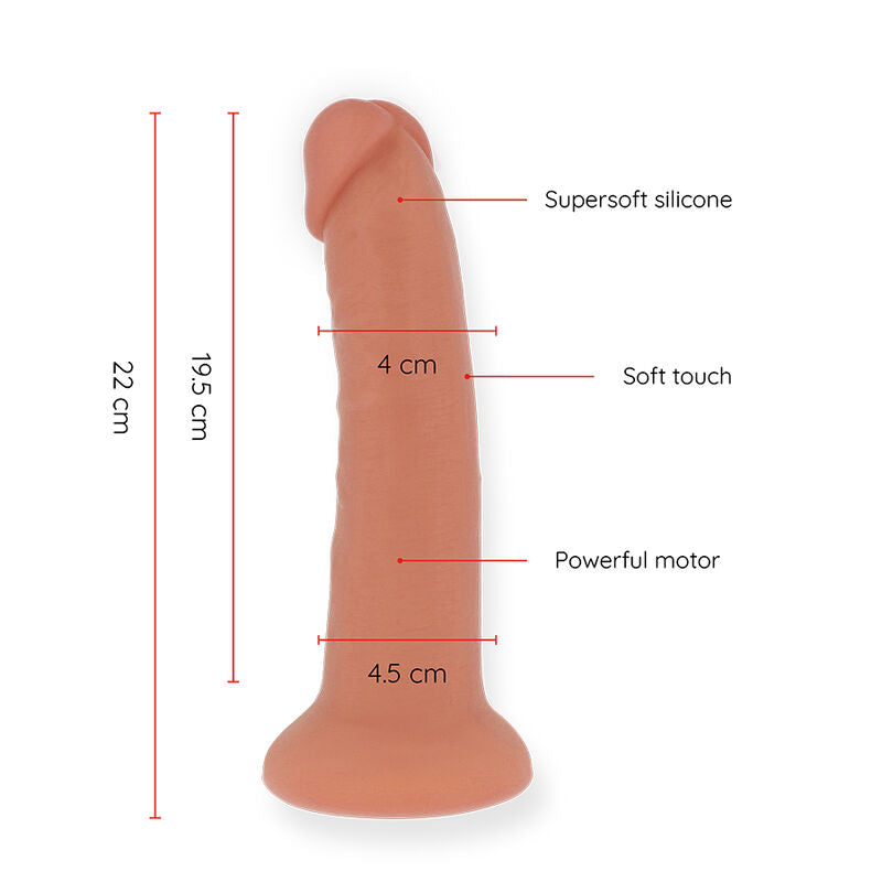 Oninder - Grand Gode Vibrateur Bogotá 9 Vitesses Naturel 22 Cm -o- 4,5 Cm - Application Gratuite