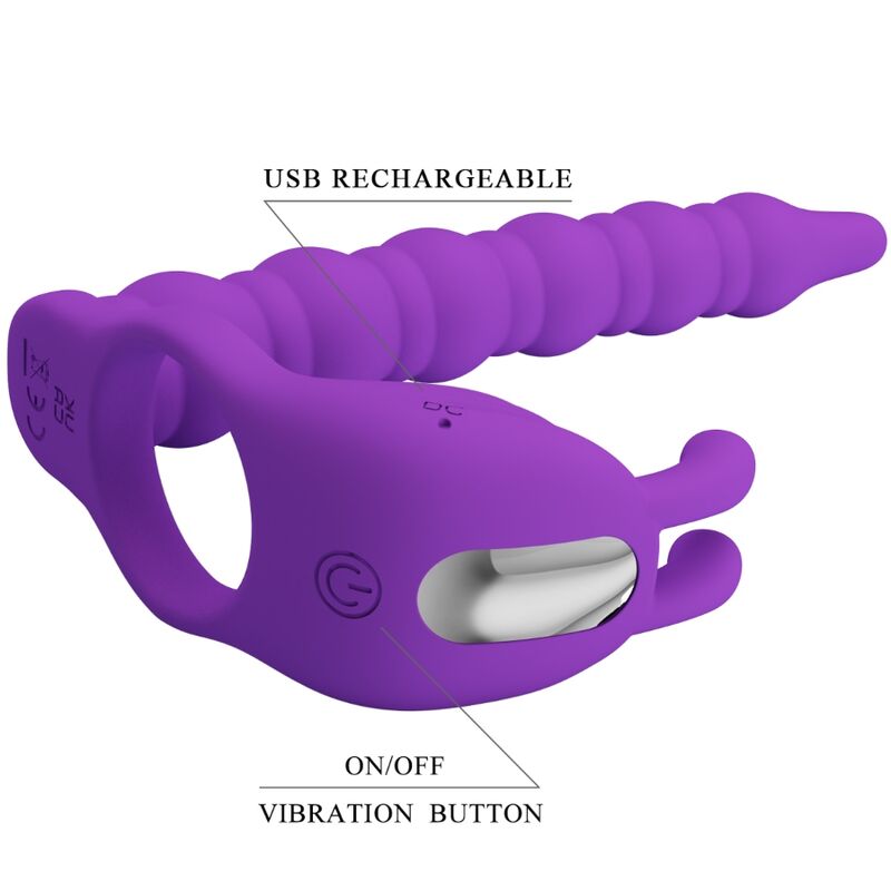 Pretty Love - Blackney Anneaux Pénis avec Plug Vibrateur