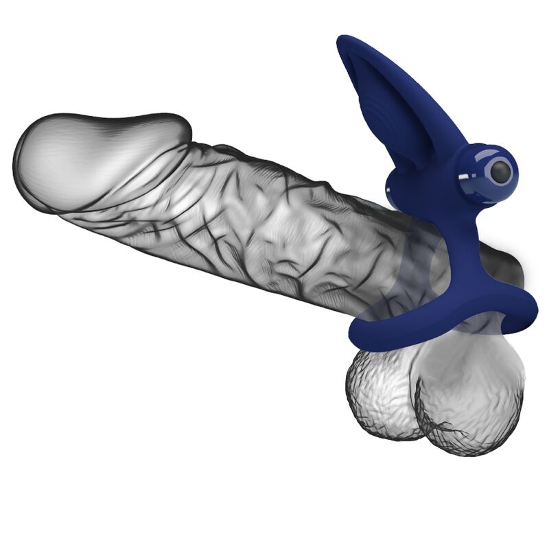 Pretty Love - Mat Double Anneau avec Vibration & Stimulateur Bleu