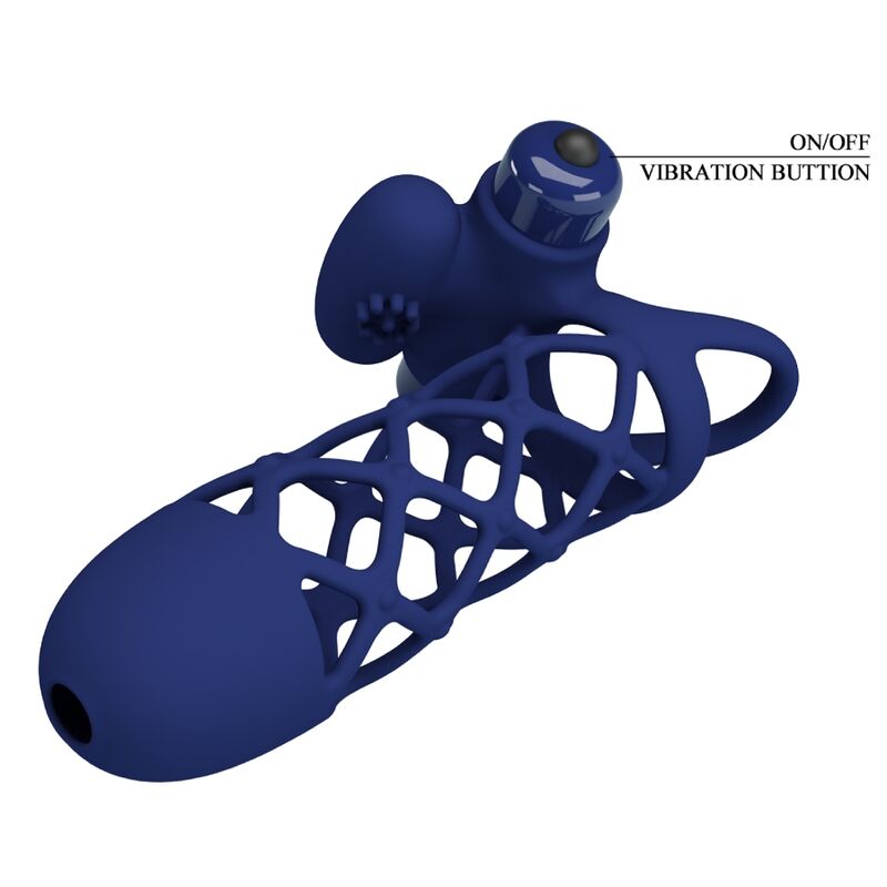 Pretty Love - Giann Anneau Vibrateur avec Gaine en Silicone Bleu