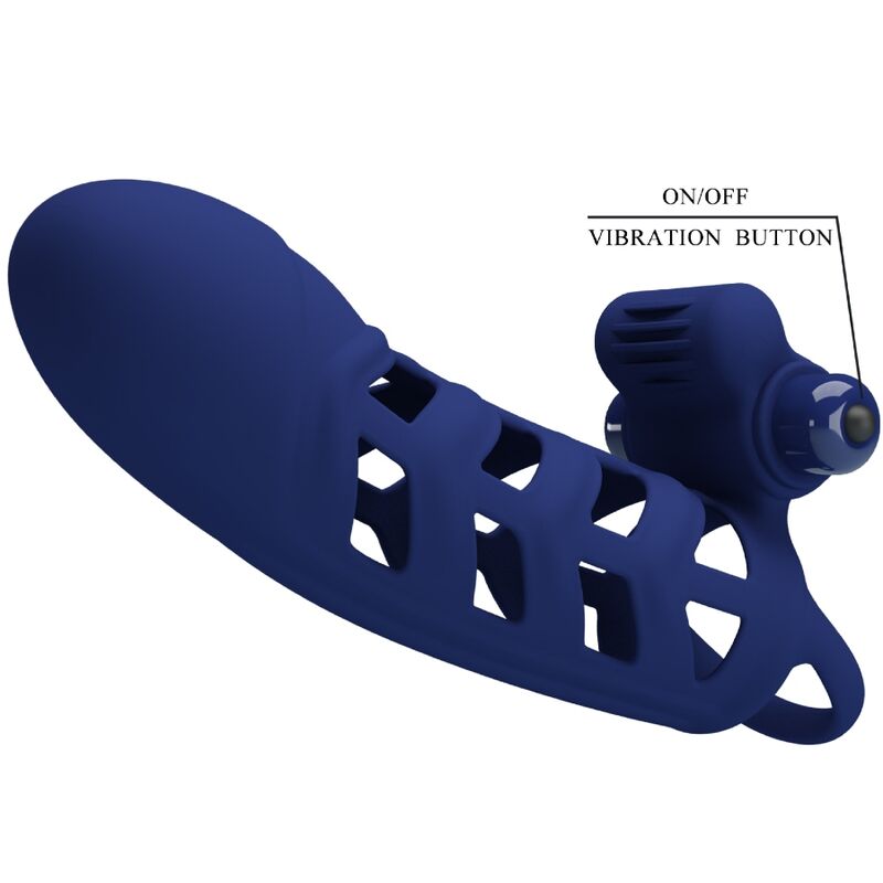 Pretty Love - Altaf Anneau Vibrateur avec Gaine en Silicone Bleu