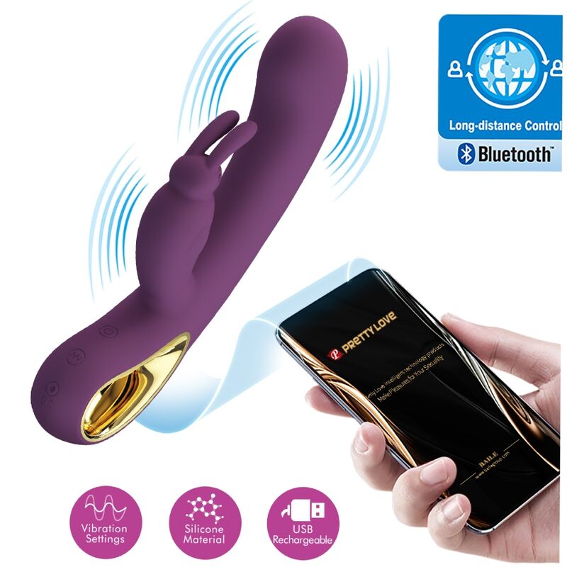 Pretty Love - Liam Vibrateur Lapin et Stimulateur de Point G Violet