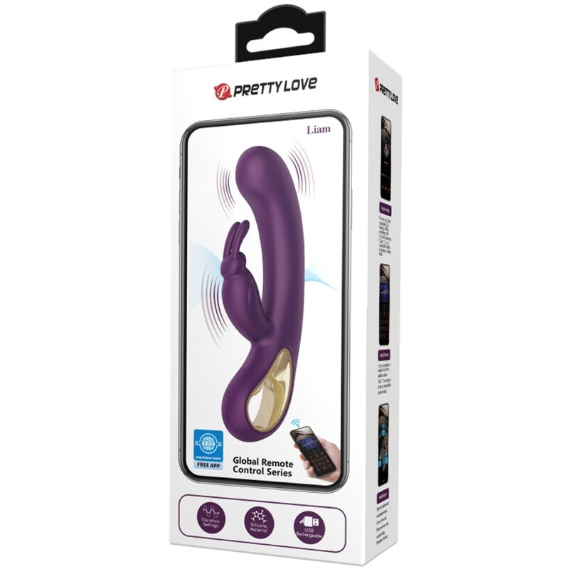 Pretty Love - Liam Vibrateur Lapin et Stimulateur de Point G Violet