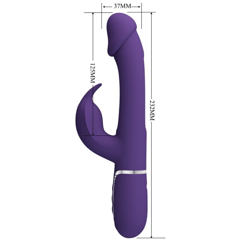 Pretty Love - Vibrateur Multifonction 3 en 1 Kampas Rabbit avec Langue Violet