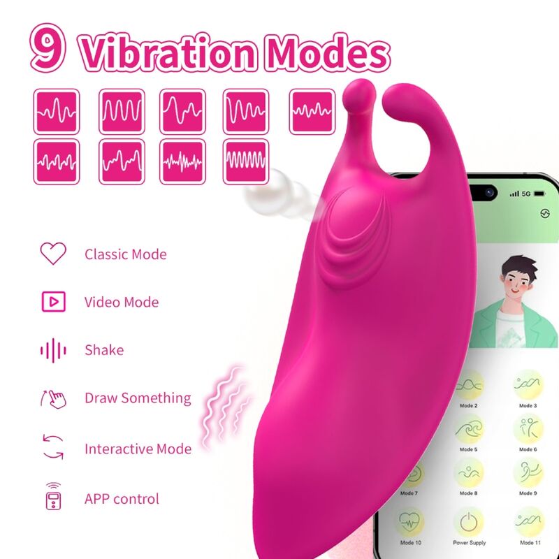 Armony - Honeybee Wearable Panties Vibrateur G-spot Fuchsia - Application Gratuite