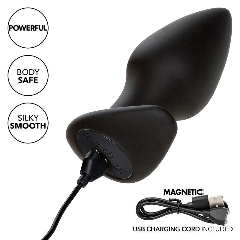 Calexotics - Rock Bottom Plug Anal Parfait 10 Vibrations Silicone Noir