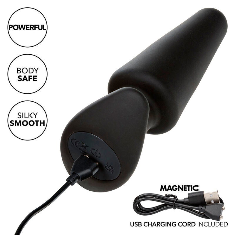Calexotics - Rock Bottom Tapered Anal Plug 10 Vibrations Silicone Noir
