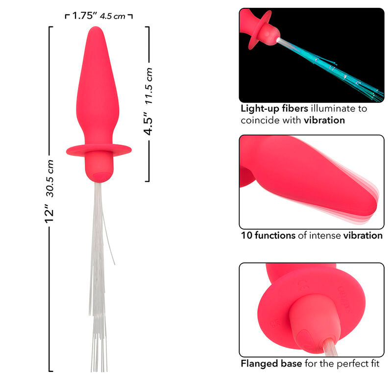 Calexotics - Southern Lights Light Up Plug Anal 10 Vibrations Silicone Rose