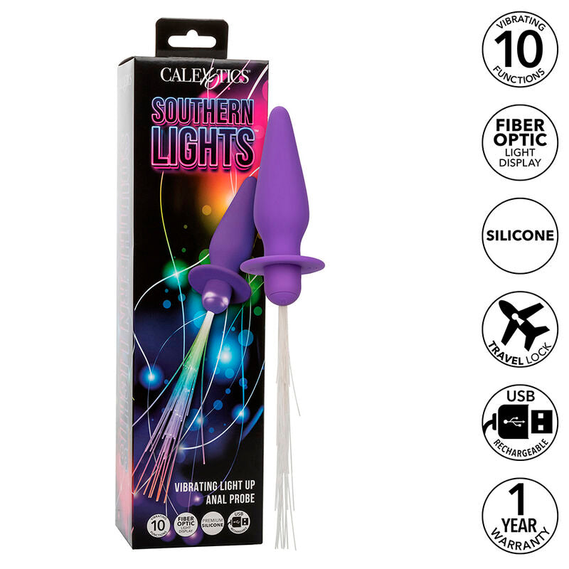 Calexotics - Southern Lights Light Up Plug ANAL10 Vibrations Silicone Violet